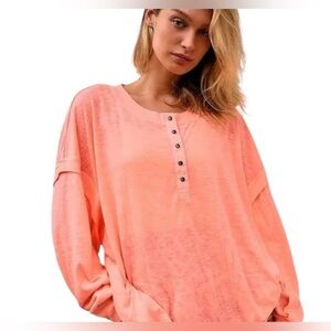 Free People Movement Women’s One Up Long Sleeve oversized pockets tops size M